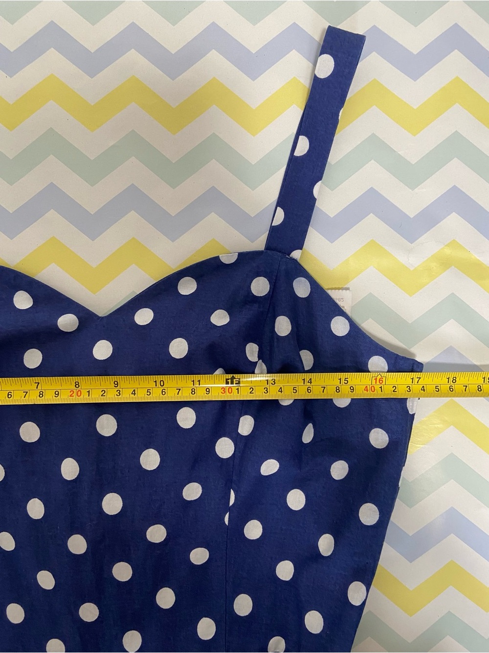 Jessica Blue and White Polka Dot Midi Dress - Picture 8 of 10